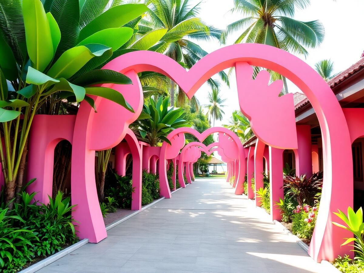 Famous pink heart arches