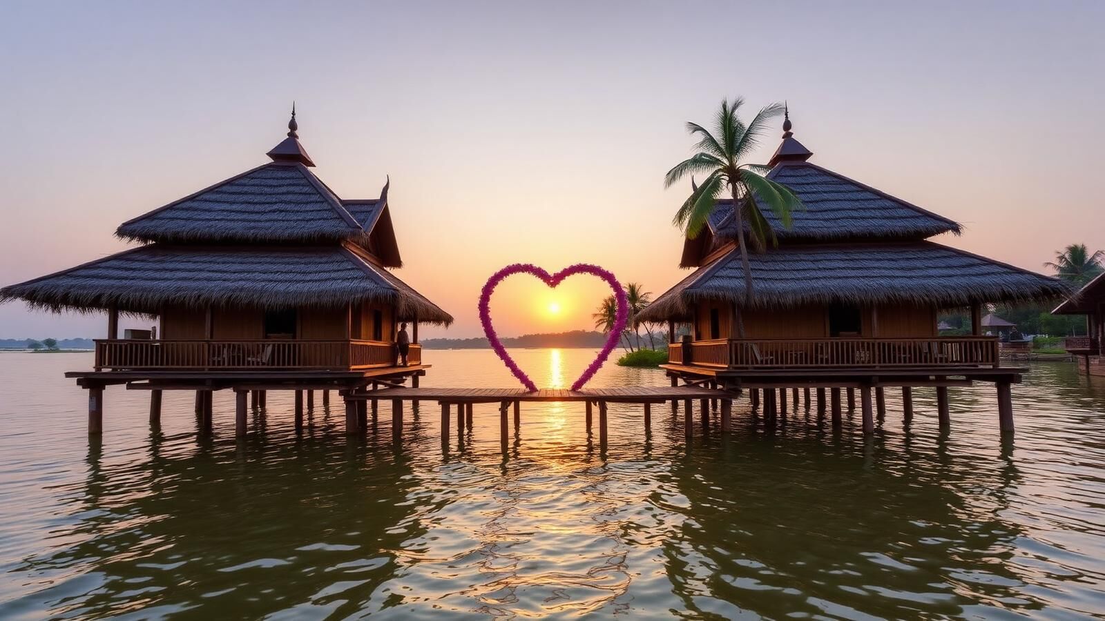 Millionaire Island Mandalay riverside huts and pink arch
